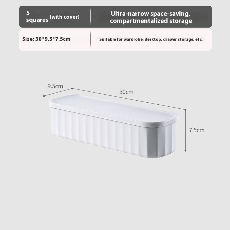 Sock Family Pack Wardrobe Long Strip Student Underwear Storage Divider Box With Lid_voghion.com