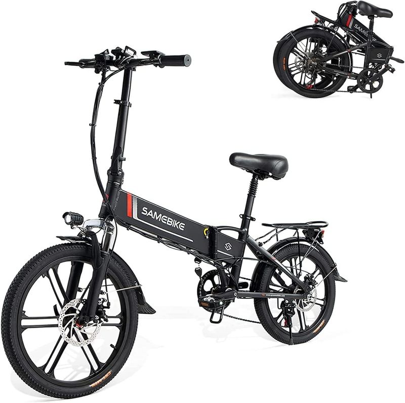 SAMEBIKE 20 Zoll Elektro City EBike Faltbar mit 48 V 10,4 Ah Herausnehmbarer Akku Shimano 7 Gänge Offroad Mountainbike_voghion.com