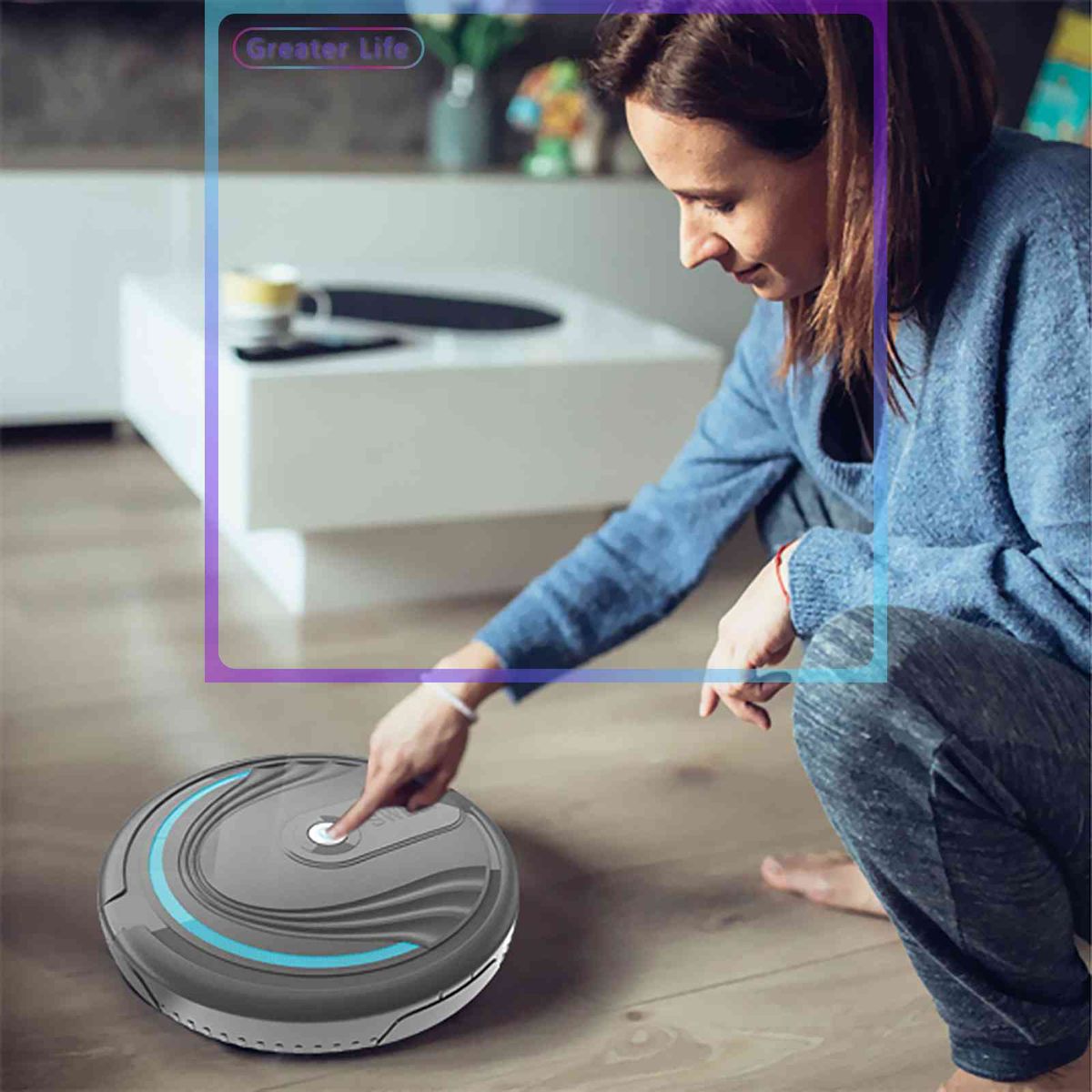 Έξυπνη ηλεκτρική σκούπα ρομπότ δαπέδου Αθόρυβη σκούπα σαρώστρα Αυτόματη αλλαγή κατεύθυνσης Αξεσουάρ ρομπότ σκουπίσματος σπιτιού_voghion.com