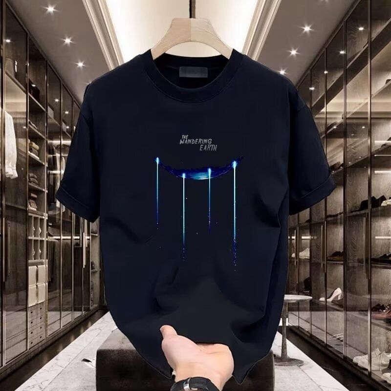 Men's Clothing Short-sleeved T-shirt Men's 2024 New Summer Pure Cotton Casual Top Fashionable Brand Loose All-match Round Neck Half-sleeved T-shirt_voghion.com