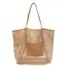 Women Beach Mesh Large Capacity Foldable Hollow Sandproof Solid Swimming Grocery Toys Travel Tote Bag Vacation Use_voghion.com
