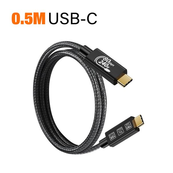 240W Type C USB C To USB C Charge Cable Thunderbolt 5 16K@60Hz 80Gbps USB4 Cord_voghion.com