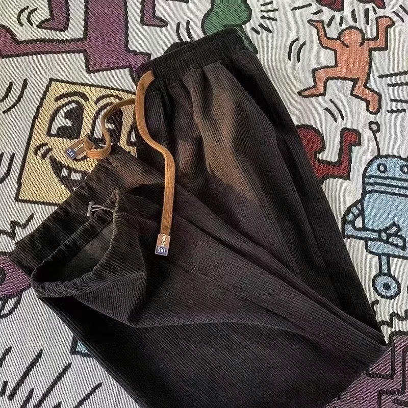 Herrenbekleidung Mode Ice Silk Apricot Strukturierte Sporthose Dünne Gerade Hose Mit Weitem Bein High Street Drapierte Freizeithose_voghion.com