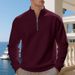Men's Fleece-Lined Quarter-Zip Pullover Sweatshirt – Warm & Stylish Casual Winter Wear (S-XXXL, Solid Colors)_voghion.com
