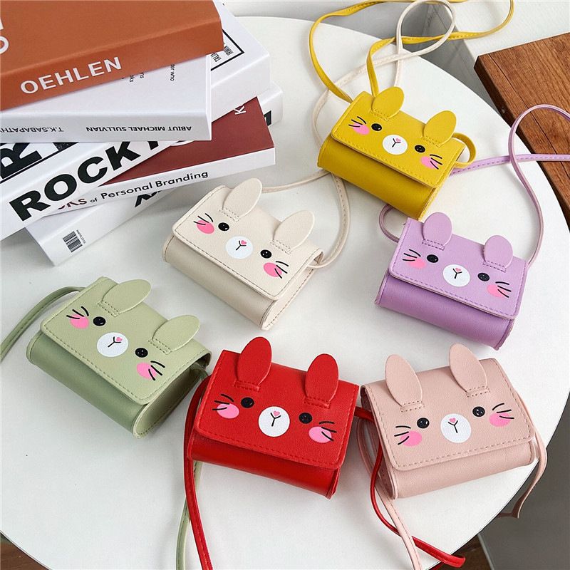Cute Rabbit Baby Girls Small Crossbody Bags Cartoon Kids Boys Mini Coin Purse Handbags Children's Accessories Small Shoulder Bag_voghion.com