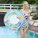 Mermaid Inflatable Pool Float - Thickened Eco-Friendly PVC Swim Ring With Glitter Scales (Non-Toxic Includes Repair Patch & Carry Bag)_voghion.com