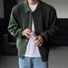Men's Korean-Style Knit Cardigan - Oversized Open Front Sweater (Red/Black/Green/Navy/Light Grey/Beige/Brown, M-XXXL)_voghion.com