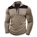 Herren Langarm Stehkragen Zip-Up Hoodie Taktische Jacke mit Farbblock-Design für den Winter_voghion.com