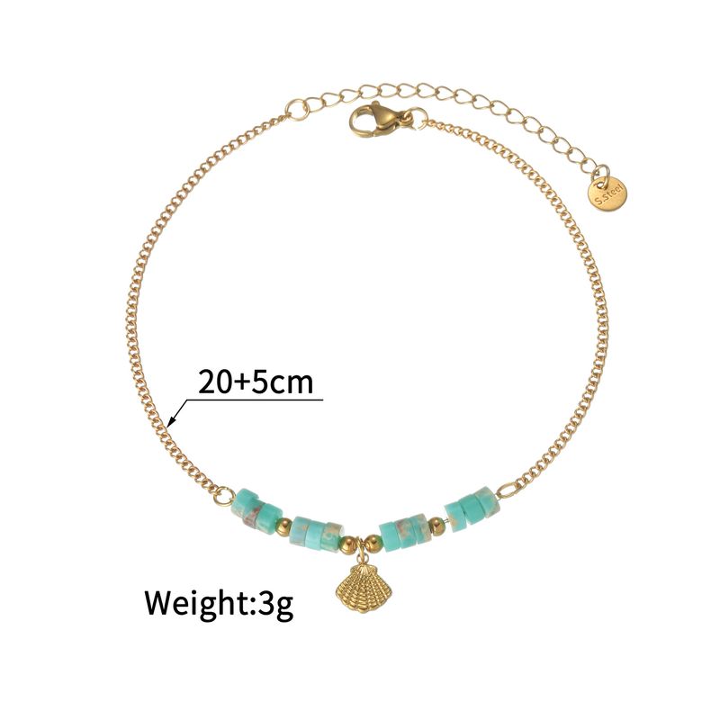 Nuovo design di nicchia INS, cavigliera con perle e croce, semplice gioiello per piedi in stile oceano di alta qualità con perline e conchiglie_voghion.com