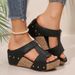 Sandálias de verão femininas com plataforma larga e salto alto - Peep Toe, confortáveis, sem cadarço, para praia_voghion.com