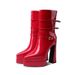Square head waterproof platform platform high heel naked boots with thick heel in line with women_voghion.com