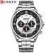 Men's Stainless Steel Quartz Watch With Date Display, Multifunctional 6-Hand Analog Wristwatch, Business Casual Timepiece_voghion.com