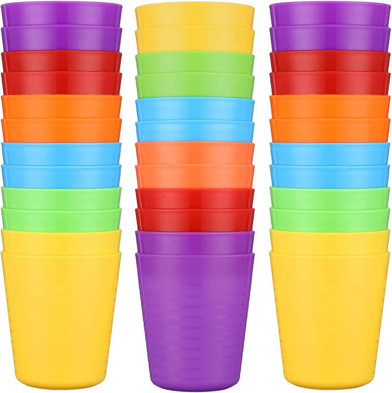 36pcs Kids 8 Oz Unbreakable Stackable Juice Reusable Tumblers Bulk Plastic Drinking Cups For Toddlers Baby Kids,_voghion.com