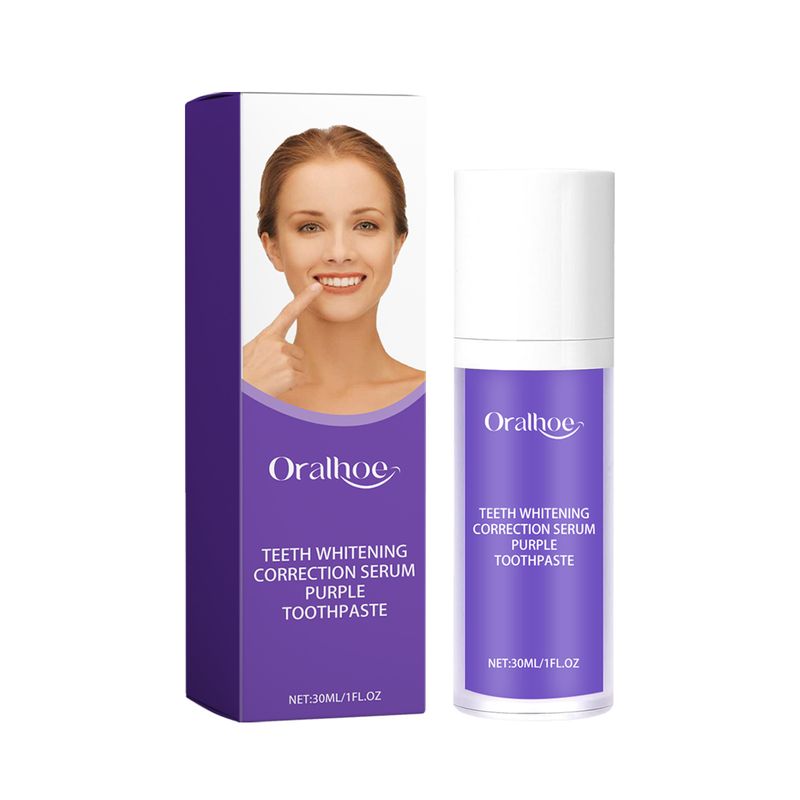 Pasta de dinți ORALHOE Purple pentru albirea dinților curăță petele, luminează dinții, oferă protecție gingivală caldă, respirație proaspătă._voghion.com