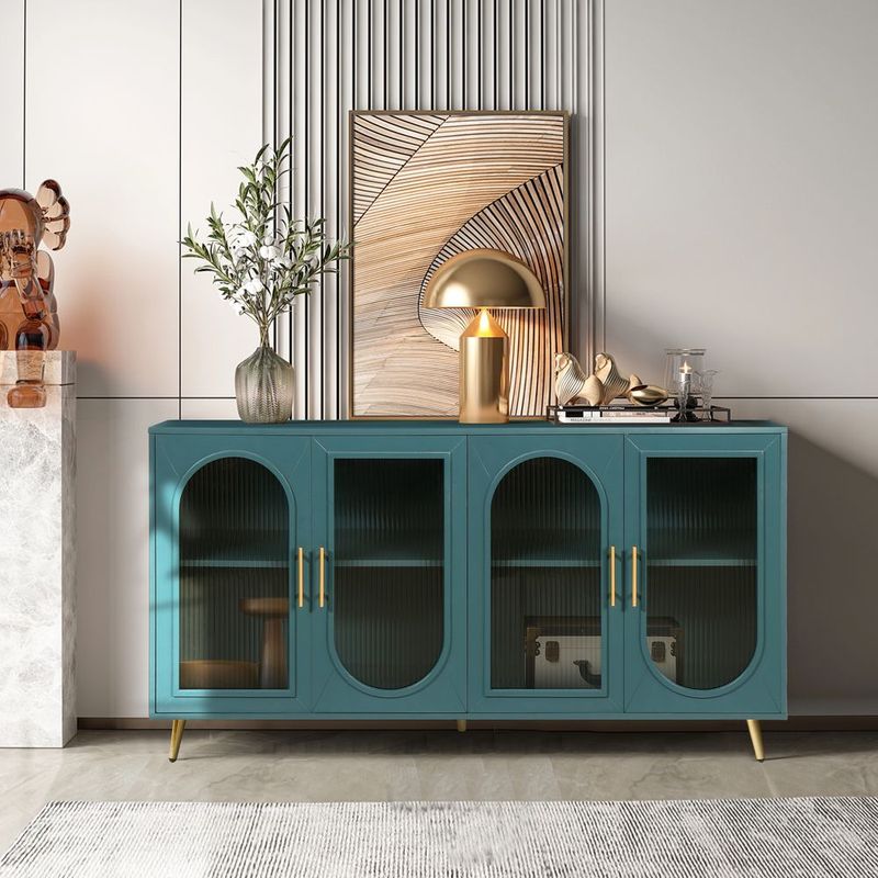 TV Stand For 65+ Inch TV, Wood TV Stand With Storage Cabinet &amp; Adjustable Shelves, Media TV Console For Living Room Bedroom_voghion.com