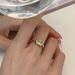 Adjustable opening, Korean niche design, green grape square diamond ring, women's fashion personality, temperament,_voghion.com