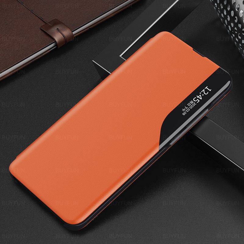 PU Leather Smart Window View Flip Covers Case For Samsung Galaxy A32 A42 5G a 32 A12 S20FE S 20FE M51 Magnet Stand phone_voghion.com