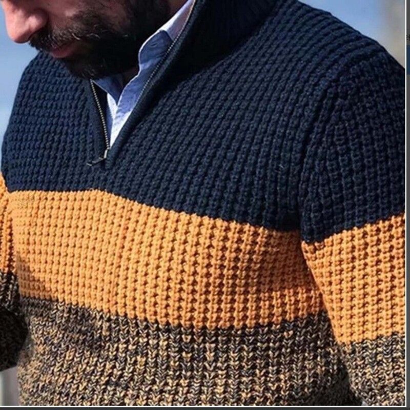 2023 Herren Frühling und Herbst Neuer Farbblock-Freizeitpullover_voghion.com