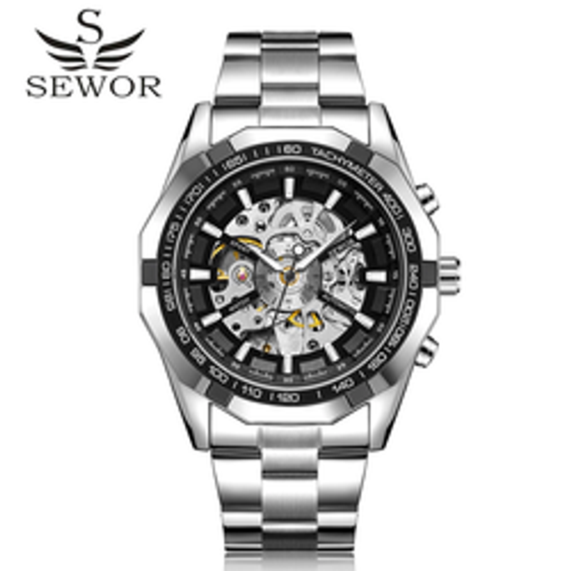 SEWOR 740 ceas mecanic masculin din aur precis, vânzare fierbinte, curea din oțel inoxidabil, impermeabil, cu înfășurare automată, design de ceas în mișcare continuă_voghion.com
