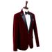 CT Herren Freizeitanzug Moderator Smoking Set Sänger Performance Outfit Bräutigam Business Abendgarderobe Burgunder Samt Königsblau_voghion.com