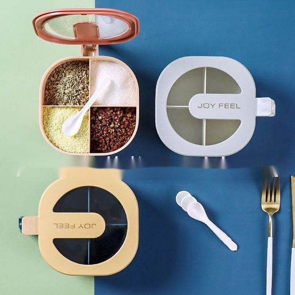 Zestaw czterech zintegrowanych akcesoriów kuchennych, słoik na sól MSG, pojemnik na przyprawy ..._voghion.com