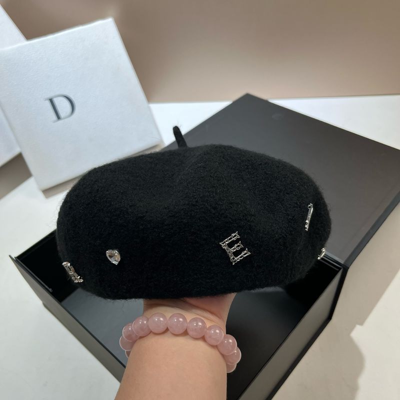 Nuevo Producto en oferta, boina con letras, otoño/invierno, nuevo sombrero tibetano de lana para artista, sombrero octogonal con rollo de cordero dulce_voghion.com