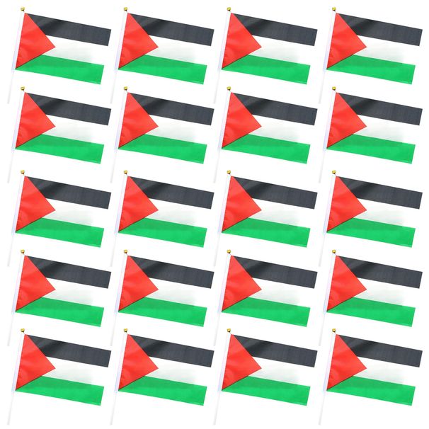 SportLife 10/20/50/100Pcs Palestine Mini Flags with Pole Hand Held Small Palestine Stick Flags Miniature Hand Waving Flags_voghion.com