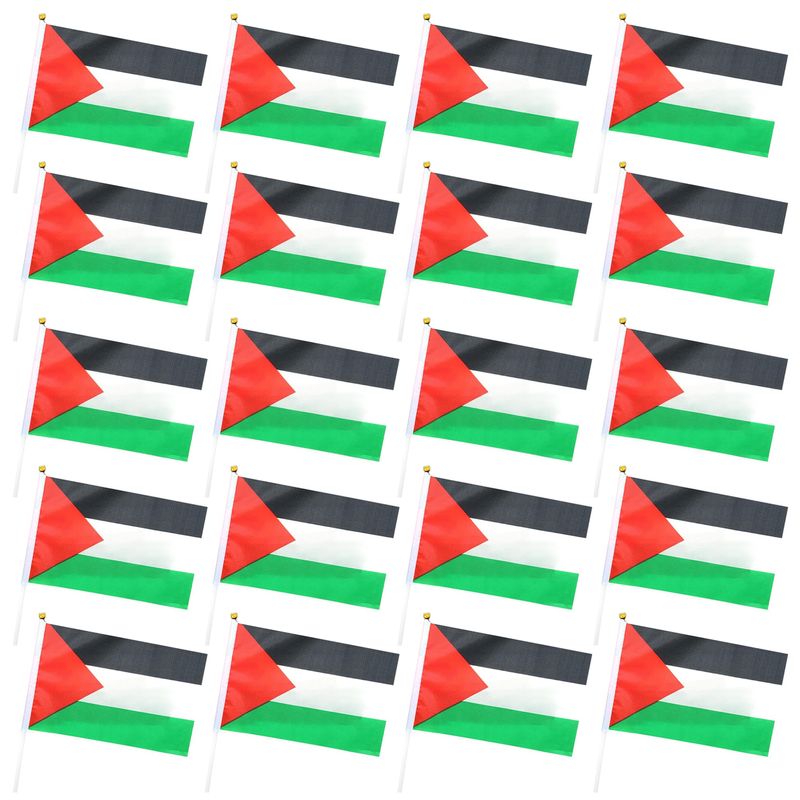 SportLife 10/20/50/100Pcs Palestine Mini Flags with Pole Hand Held Small Palestine Stick Flags Miniature Hand Waving Flags_voghion.com