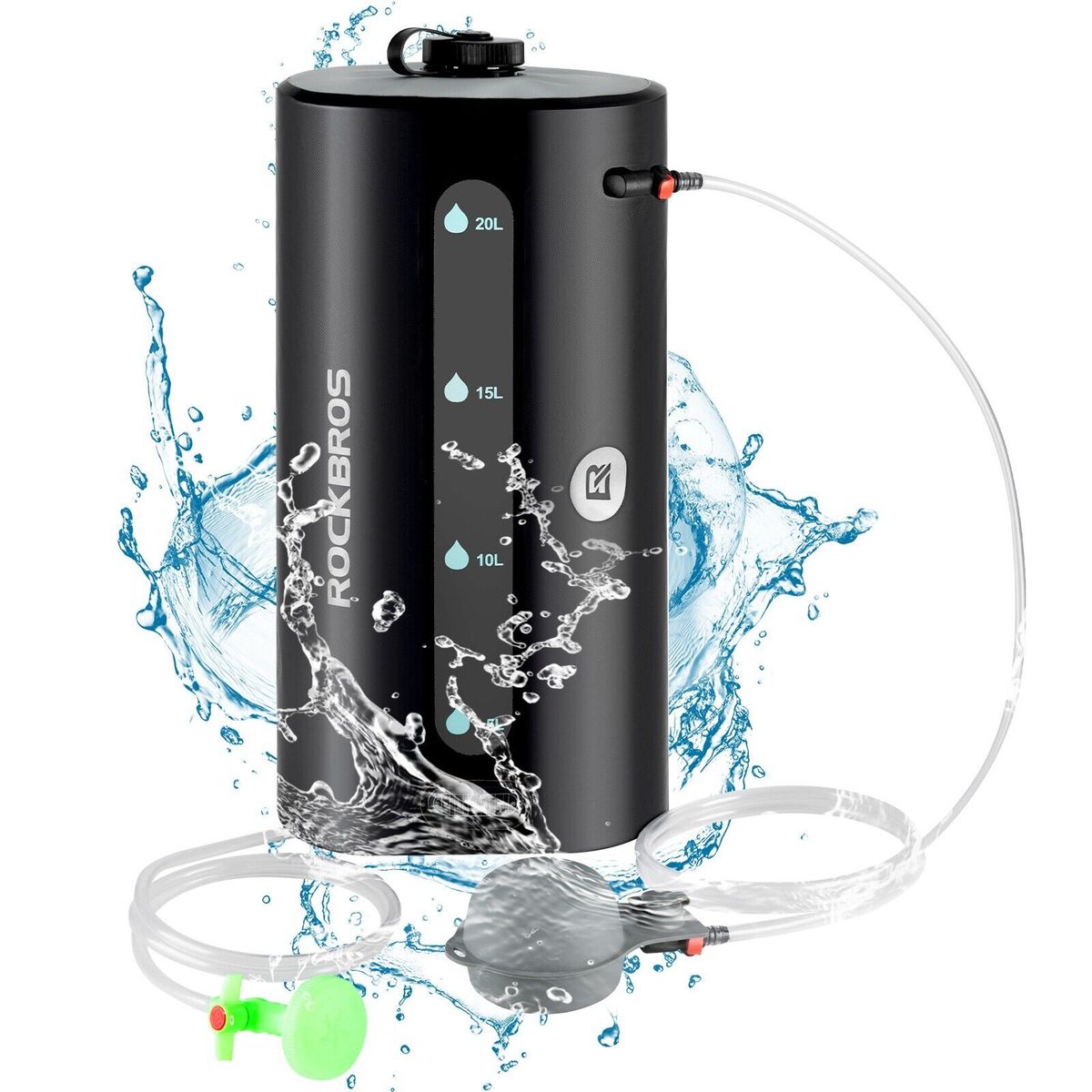 ROCKBROS Borsa da doccia Dushsack portatile da esterno 20L per campeggio con visualizzazione della temperatura_voghion.com