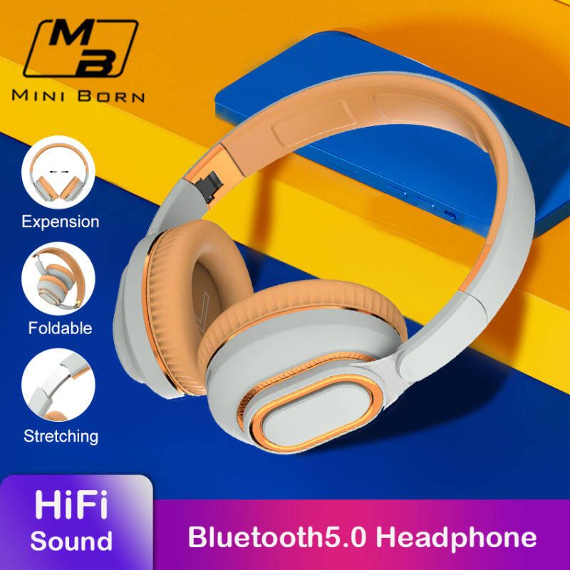 Cuffie Mini Born Cuffie pieghevoli retrattili multifunzionali con scheda plug-in Auricolari bassi HIFI stereo Bluetooth 5.0 Cuffie vivavoce con microfono_voghion.com