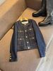 Abbigliamento donna 2024 inverno nuova moda di fascia alta con decorazione a linea esposta e bottone in metallo giacca in denim retrò_voghion.com