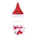 Christmas flannel hat collar bell fur ball red white wave elastic dog cat pet accessories set_voghion.com