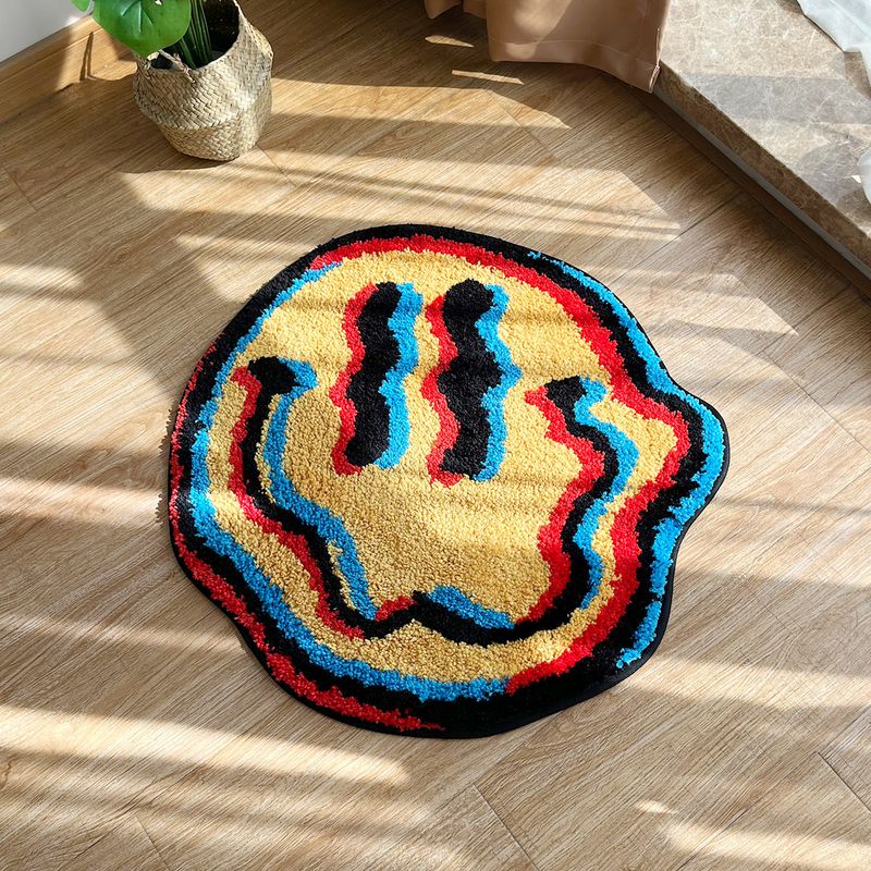 LAKEA Trippy Smile Teppich, Smily Face, handgefertigter Teppich, getufteter Smile-Teppich, Geschenk für Freunde, Teppiche für Schlafzimmer, Geek-Geschenk, Heimdekoration, Teppich_voghion.com