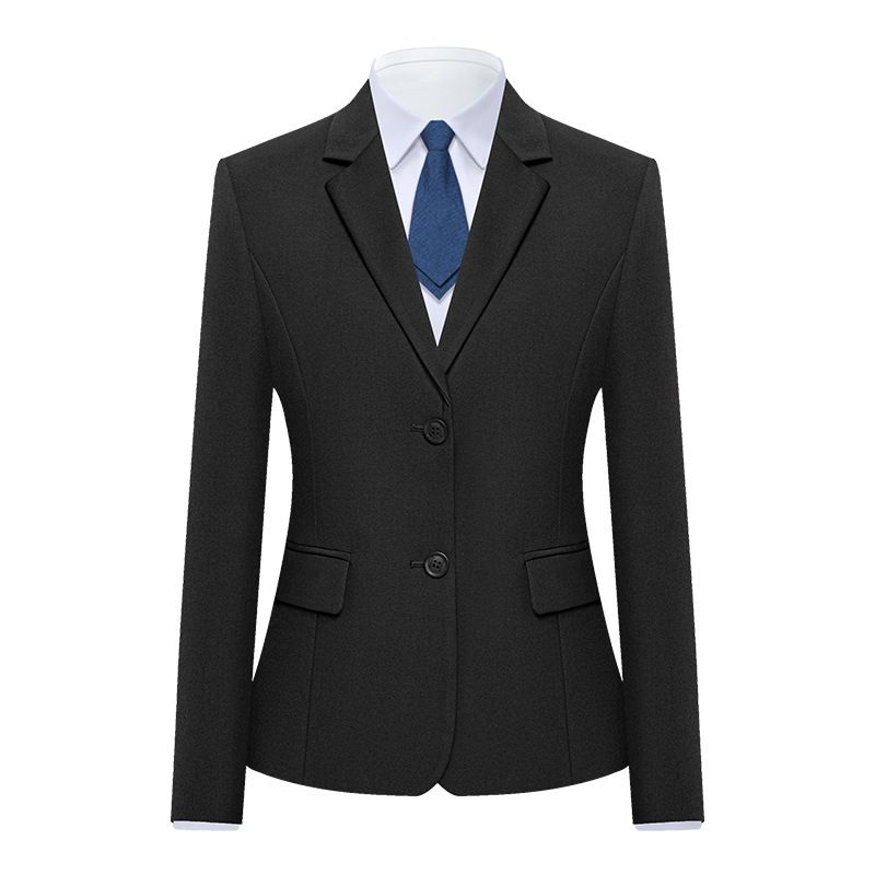 Damenbekleidung Neue professionelle Anzüge für Frauen, schwarze formelle Anzüge mit zwei Knöpfen, Arbeitskleidung, temperamentvolle Arbeitskleidung für Vorstellungsgespräche mit Frauen_voghion.com