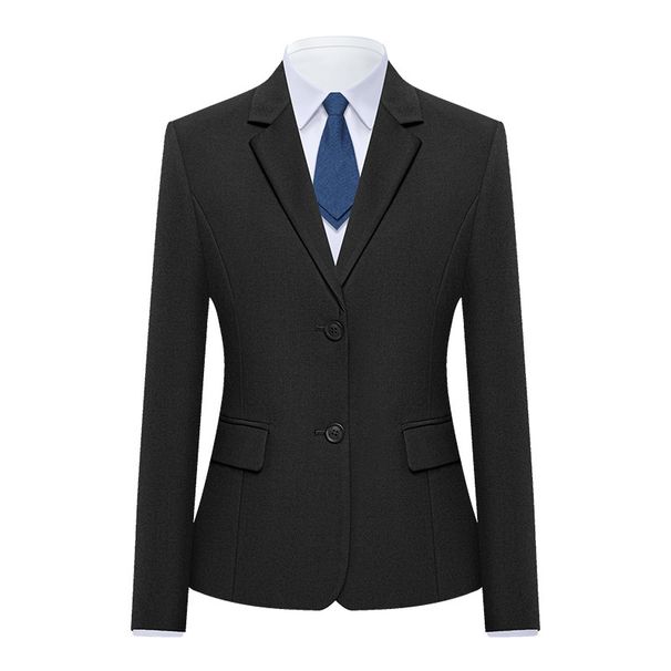 Damenbekleidung Neue professionelle Anzüge für Frauen, schwarze formelle Anzüge mit zwei Knöpfen, Arbeitskleidung, temperamentvolle Arbeitskleidung für Vorstellungsgespräche mit Frauen_voghion.com