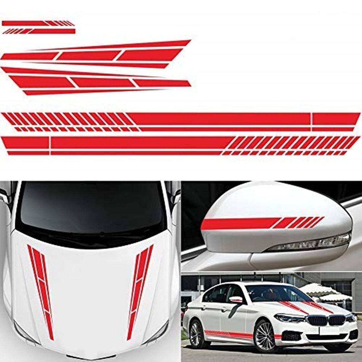 Striscia per gonna laterale, cofano, specchietto retrovisore, adesivo per tutta la vettura, modifica da corsa_voghion.com