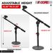 5 Core Desk Microphone Stand Black • Adjustable Height Extendable Boom Arm • Table Mic Holder w Round Base Anti Slip Pad • Universal Mic Clip and 3/8'_voghion.com