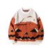 Halloween-Kürbispullover – Verspielter Jack-O'-Lantern-Jacquardpullover für Teenager und junge Erwachsene (S-XL, Creme)_voghion.com