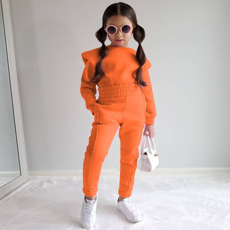 Kid's Clothing Autumn Leisure Sports New Long Sleeved Solid Color Sweater Suit Ins_voghion.com