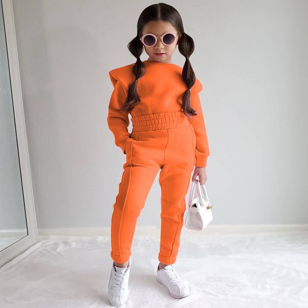 Kid's Clothing Autumn Leisure Sports New Long Sleeved Solid Color Sweater Suit Ins_voghion.com