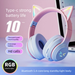 Wireless Bluetooth Headset Cat Ear Gaming Headphones Deep Bass Compatible_voghion.com