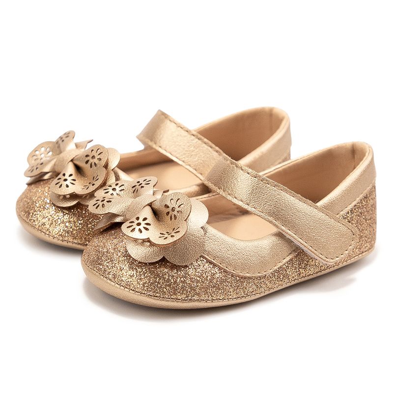 Fashion Gold Bow Princess Shoes Baby Shoes Non-slip Soft Soled Toddler Shoes Baby Shoes_voghion.com