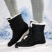 Men's Casual Winter Snow Boots With Fleece Lining, Waterproof & Slip-Resistant, Mid-Calf Height For Outdoor Activities, Cold Weather Protection_voghion.com