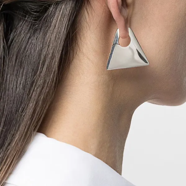 Orecchini Orecchini Designer Donna Placcato oro Cerchio Triangolo Luce lucida con lettere alla moda Retro Personalità Stud per_voghion.com