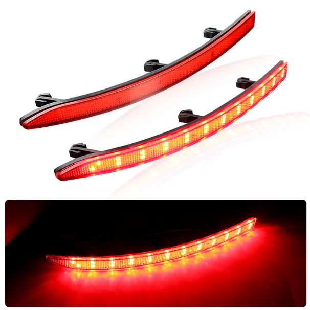 2 STÜCKE Für VW Tiguan 2007 2008 2010 2011 2012 2013 2014 2015 2016 LED Auto Rücklicht Stoßstange Reflektor Objektiv Bremsleuchte_voghion.com