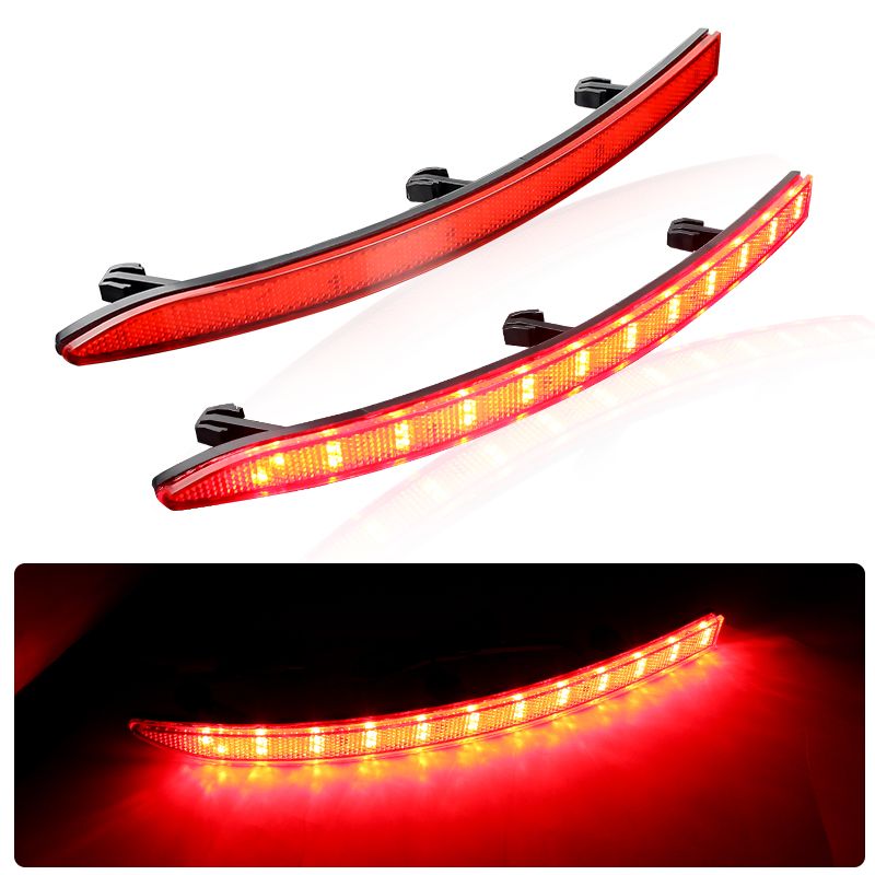 2PCS For VW Tiguan 2007 2008 2010 2011 2012 2013 2014 2015 2016 LED Car Rear Light Bumper Reflector Lens Stop Lamp Brake_voghion.com