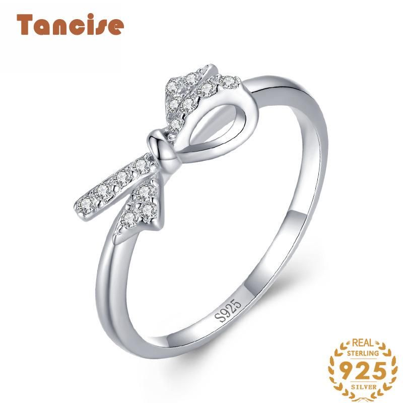 Tancise Anello in argento con zirconi classici Gioielli da donna Promessa di nozze Regalo per feste_voghion.com
