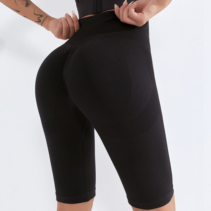 Women's Summer Sports Fitness Shorts High Waisted Hip Wrap Five Yoga Pants Peach Hip Wrap Fitness Pants _voghion.com