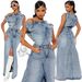 2025 New Women's Casual Solid Color Autumn Winter Split Denim Skirt Two-Piece Set_voghion.com