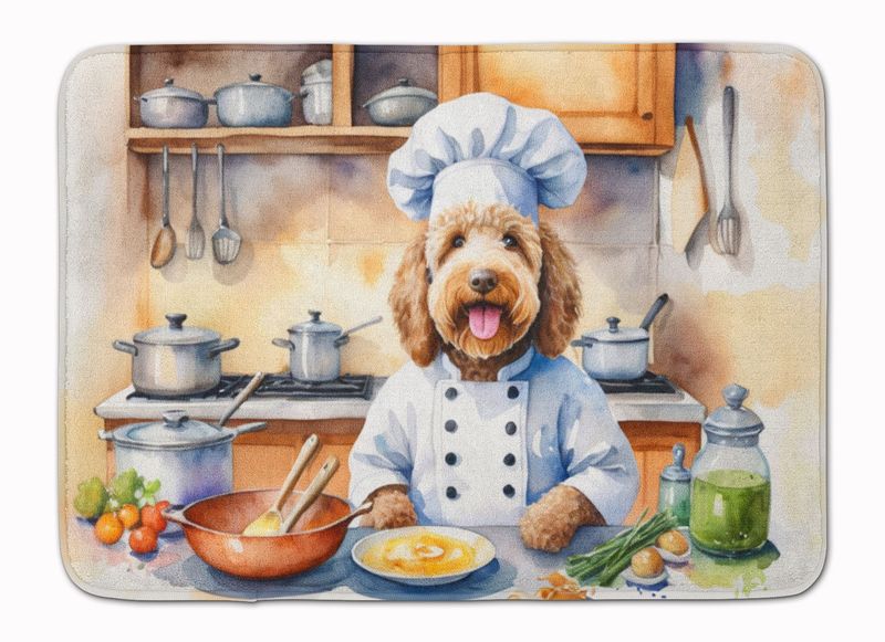 Labradoodle The Chef Memory Foam Kitchen Mat Machine Washable Anti-Fatigue Mat Cushion Comfort Bath Mat Or Kitchen Rug_voghion.com